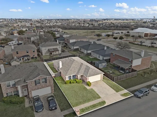 an aerial view of a house