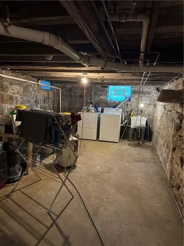 a view of a forest with an outdoor space