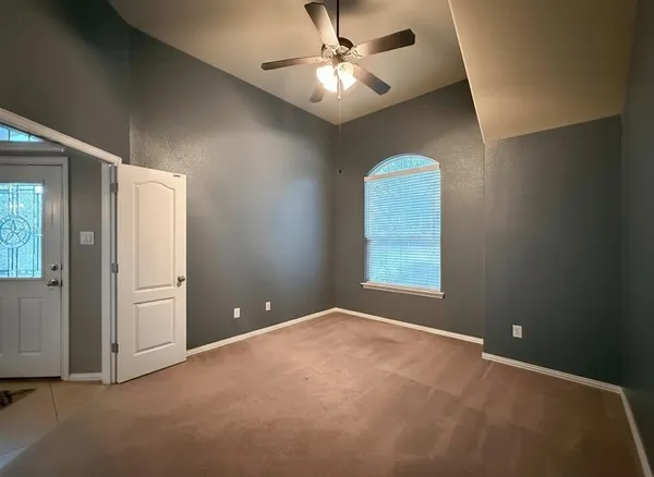 a view of a dining area with furniture