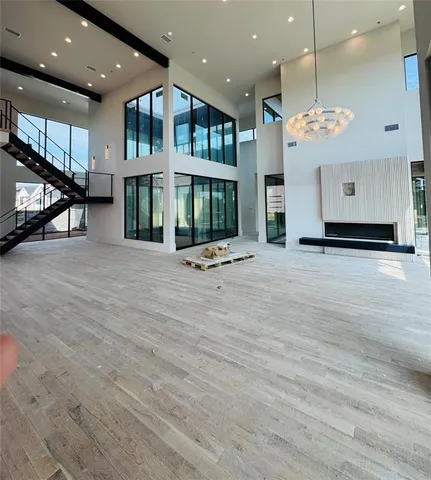 a view of a room with shelves
