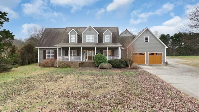 front view of a house with a dry yard
