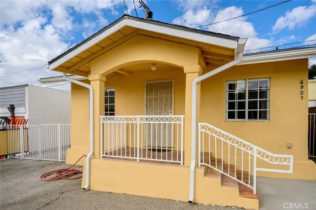 a view of a house with a staircase