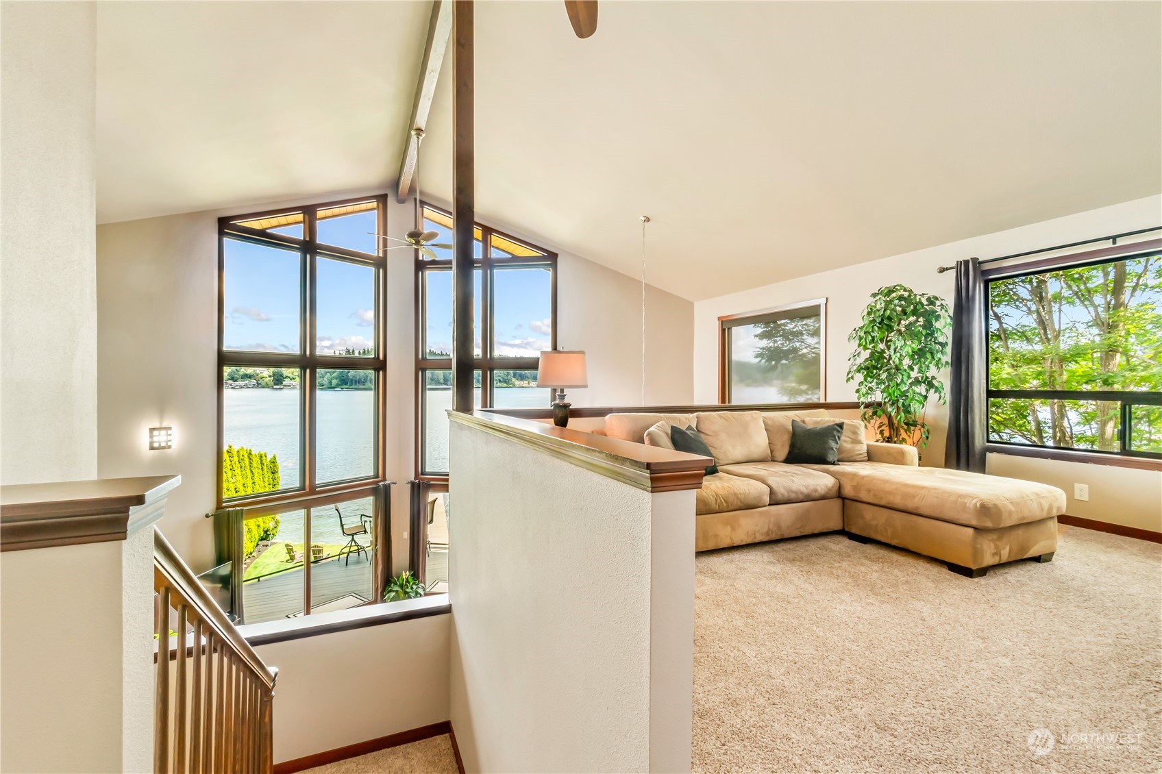15333 West Lake Goodwin Road Stanwood, WA 98292 - Photo 21 of 39 a living room with furniture and a large window