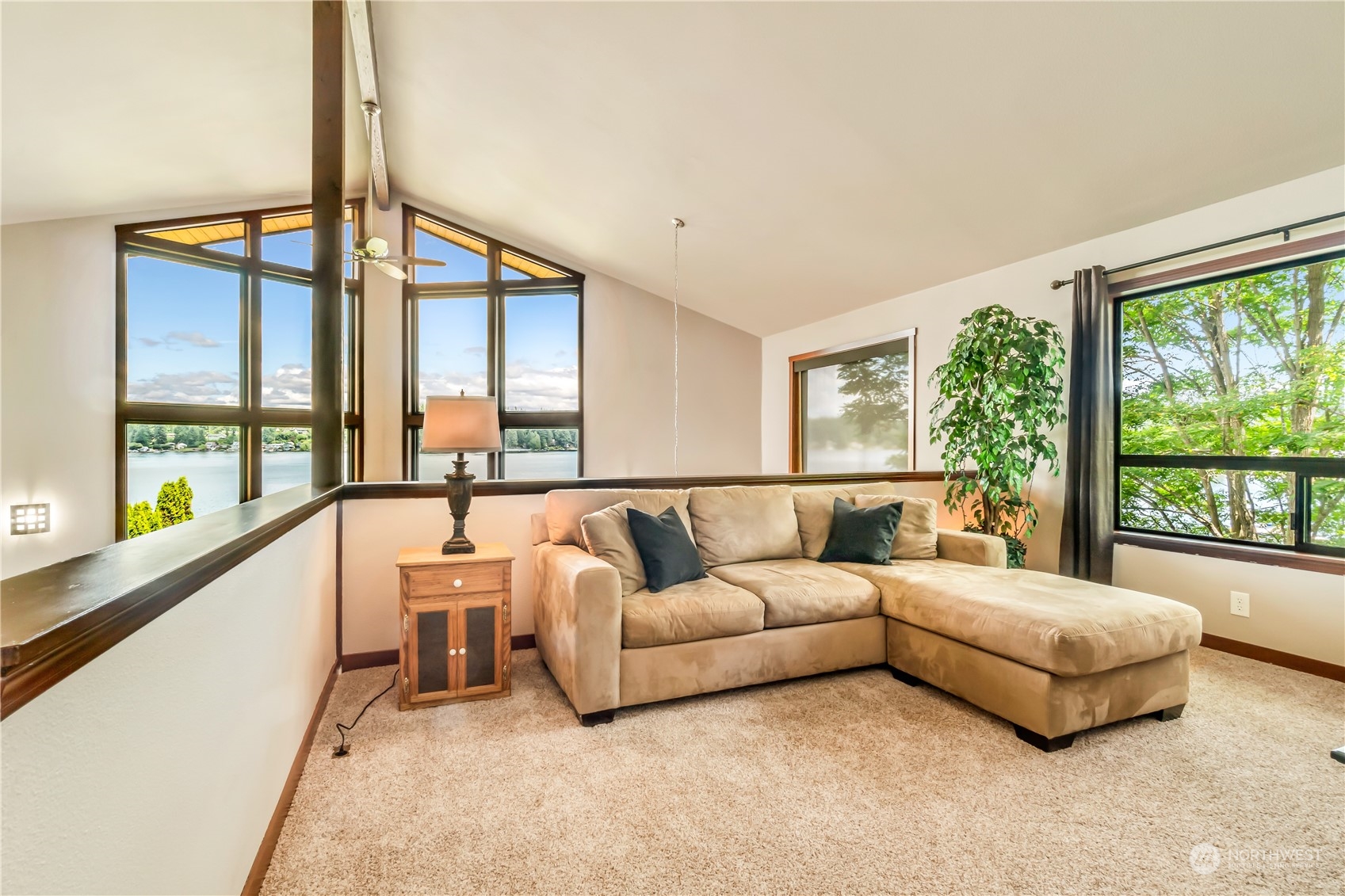 15333 West Lake Goodwin Road Stanwood, WA 98292 - Photo 22 of 39 a living room with furniture and a large window