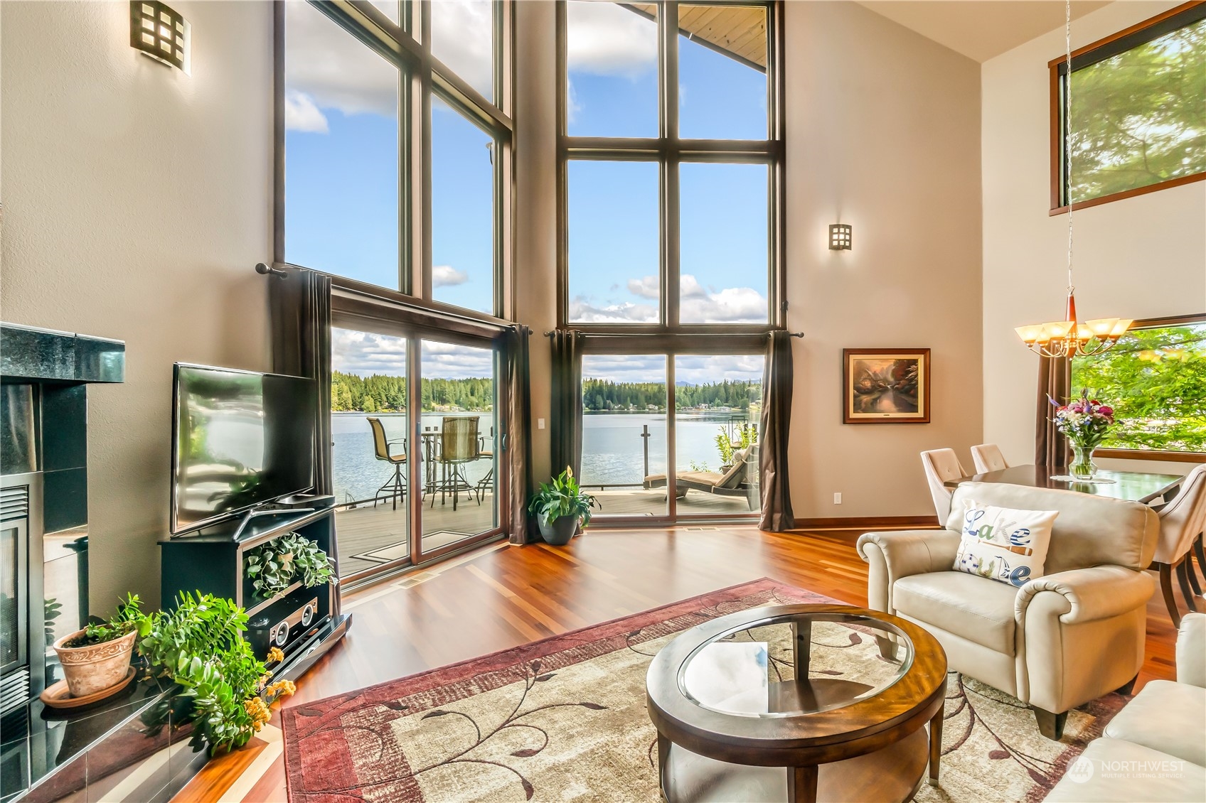 15333 West Lake Goodwin Road Stanwood, WA 98292 - Photo 4 of 39 a room with furniture pool table and glass windows
