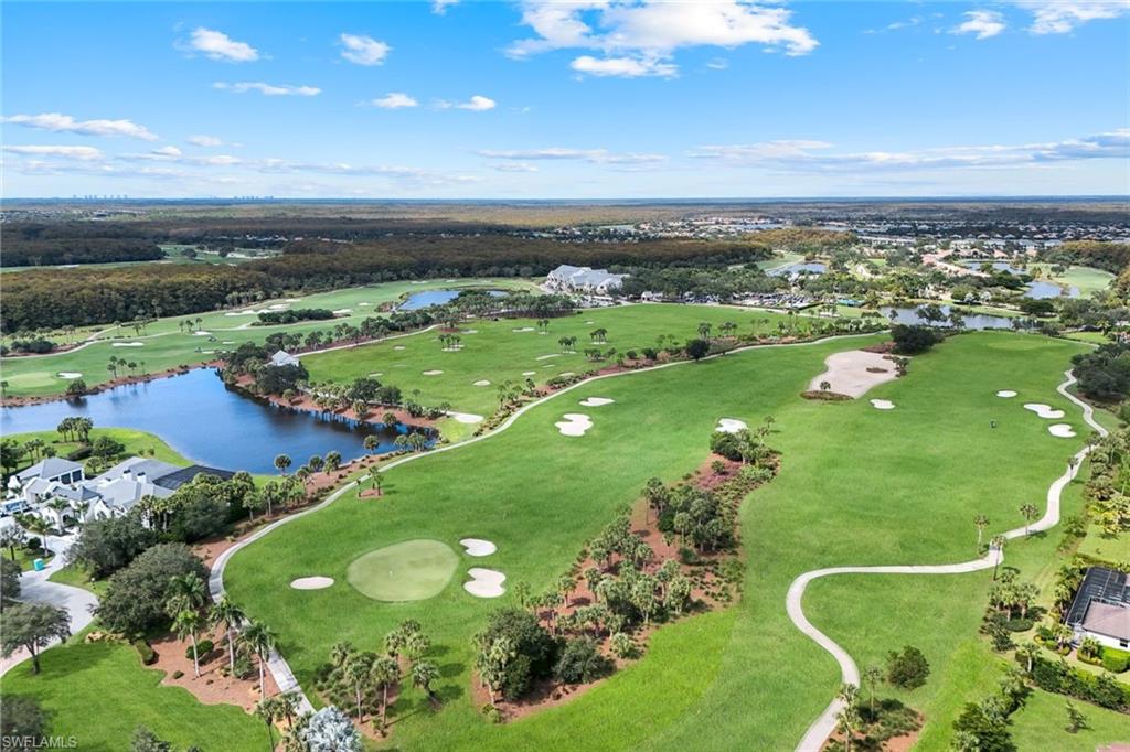 12832 Kinross Lane Naples, FL 34120 - Photo 36 of 45 Aerial view of property's location featuring a large body of water and the golf course
