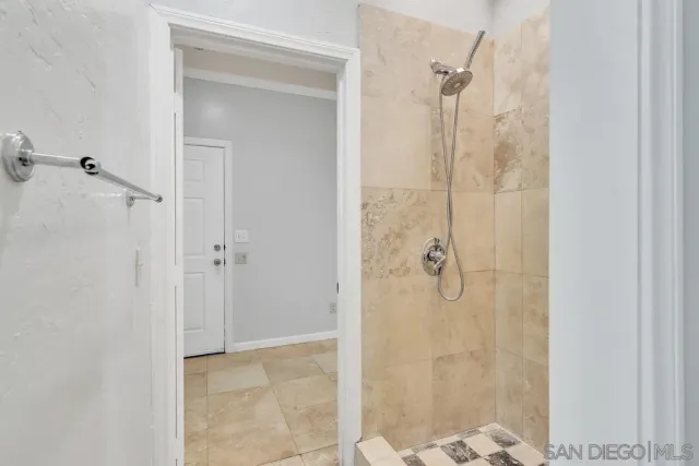 a bathroom with a shower