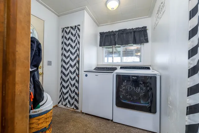 a close view of a washer and dryer