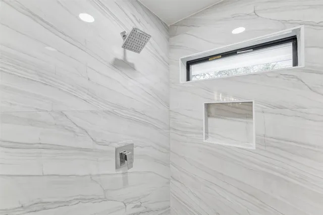 a bathroom with a shower