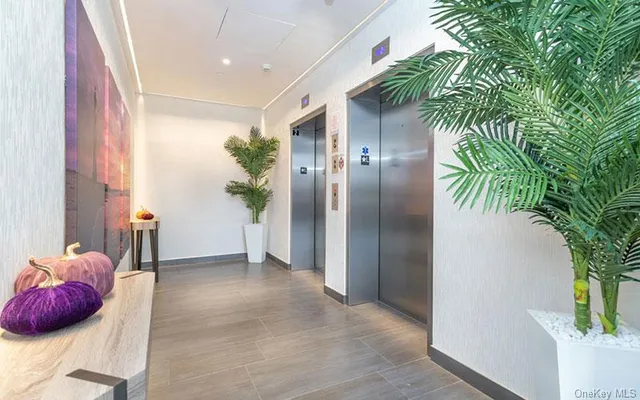 a view of entryway and potted plants