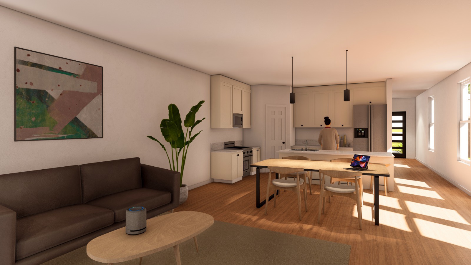 8371 Howton Street Houston, TX 77028 - Photo 8 of 10 a living room with furniture and a chandelier