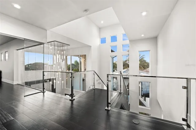 a view of entryway with wooden floor
