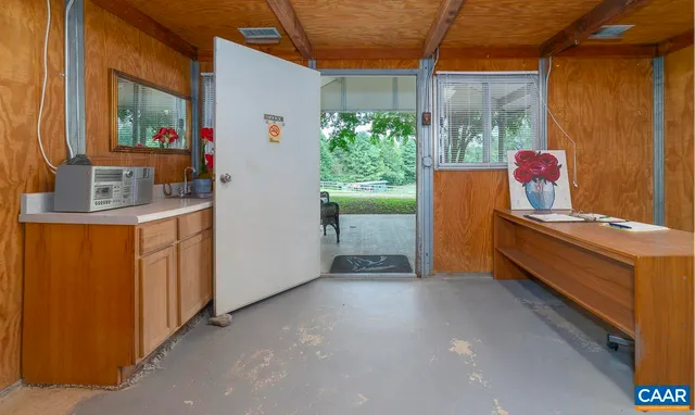 a view of a lake with a houses