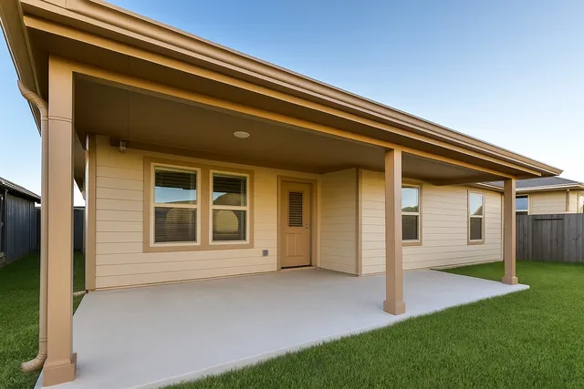 a view of house with backyard and porch