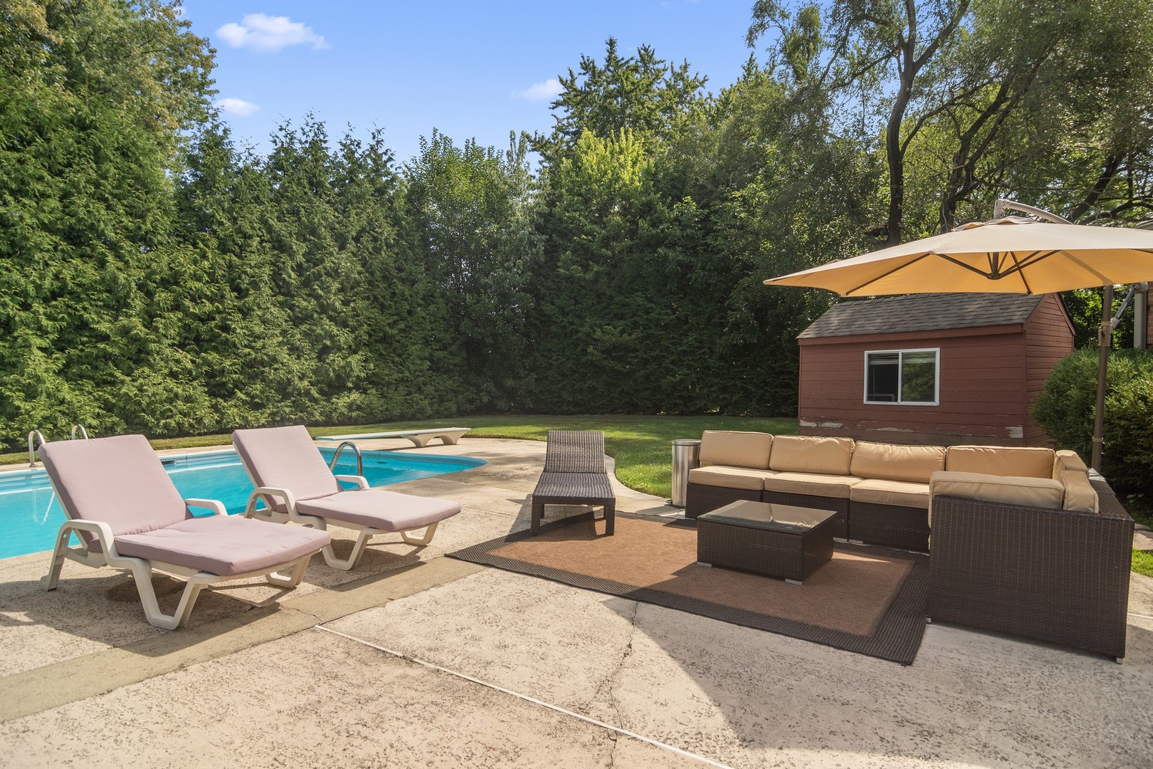 1766 Firth Road Inverness, IL 60067 - Photo 45 of 53 a view of patio with chairs and a fire pit