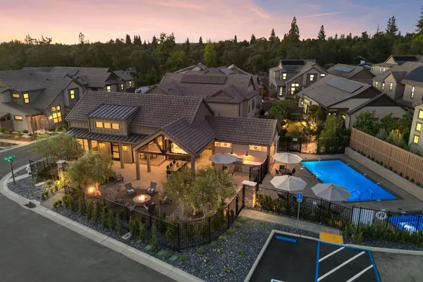 an aerial view of multiple house