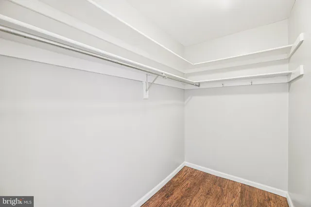 a view of a room with racks on the wall