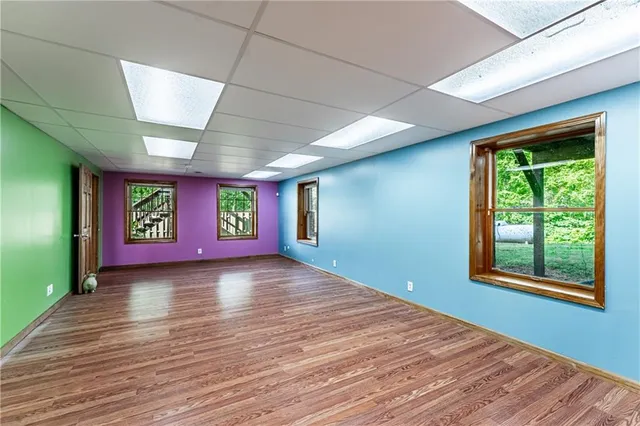 an empty room with window