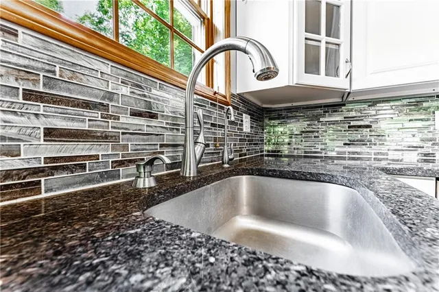 a close view of a sink and a faucet