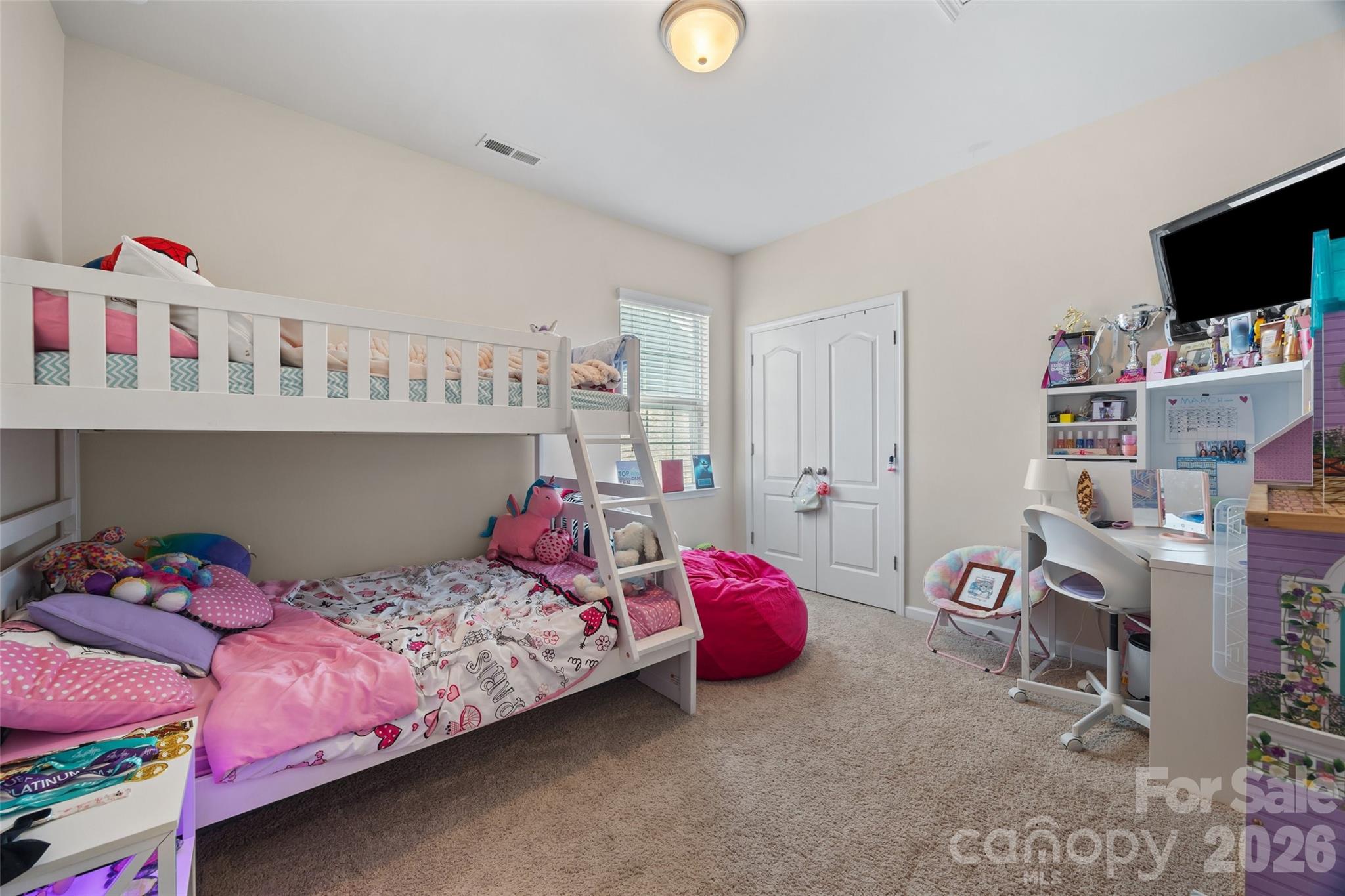 327 Hawks Creek Parkway Fort Mill, SC 29708 - Photo 33 of 48 a bedroom with a bed and a tv in it