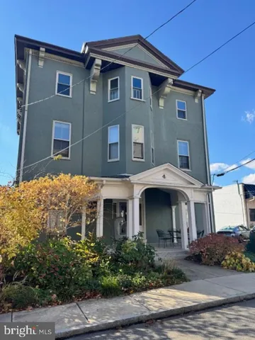 a front view of a building