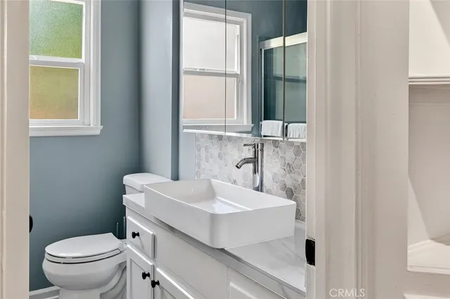 a bathroom with a sink and a toilet