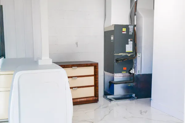 a room with storage and utility