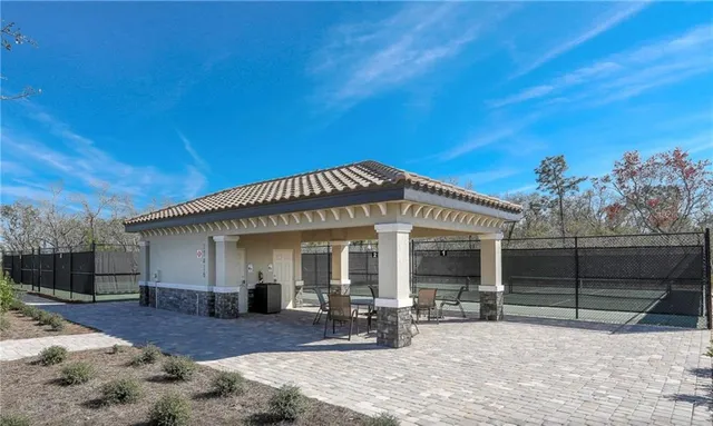 a view of a house with a patio