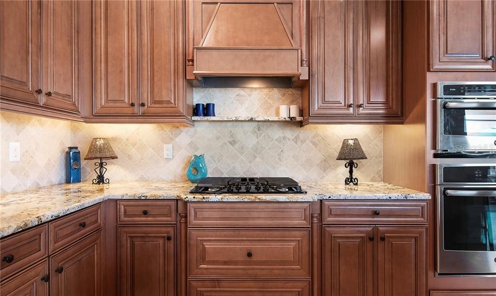 5543 Arnie Loop Bradenton, FL 34211 - Photo 36 of 45 a kitchen with granite countertop cabinets and stainless steel appliances