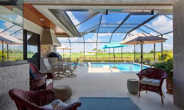 a room with furniture and a table