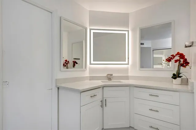 a bathroom with a shower