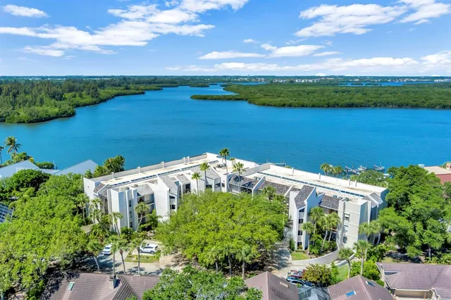 a view of a lake with a mountain in the background