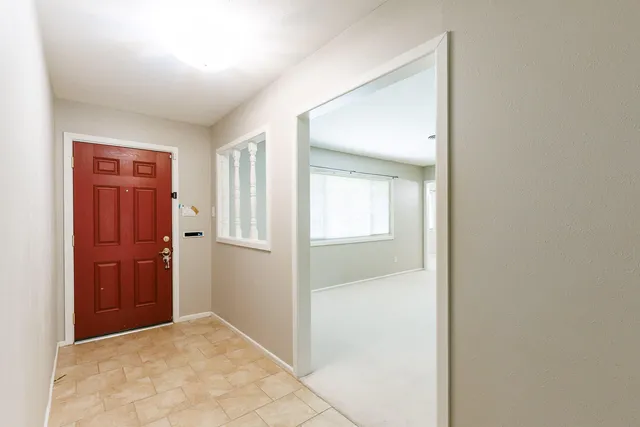 an empty room with a window