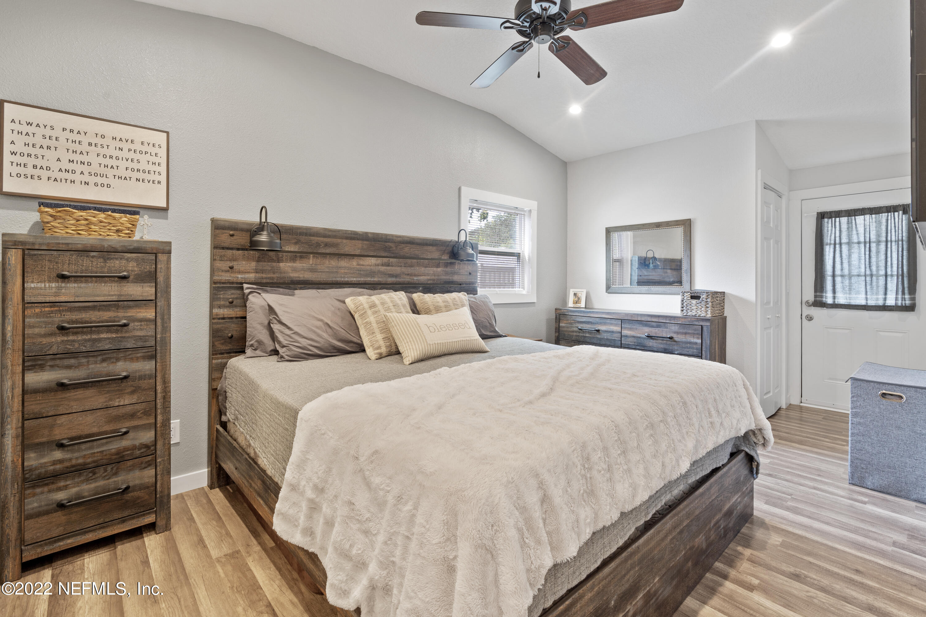 1032 Prince Road St. Augustine, FL 32086 - Photo 28 of 39 a bedroom with a bed and ceiling fan