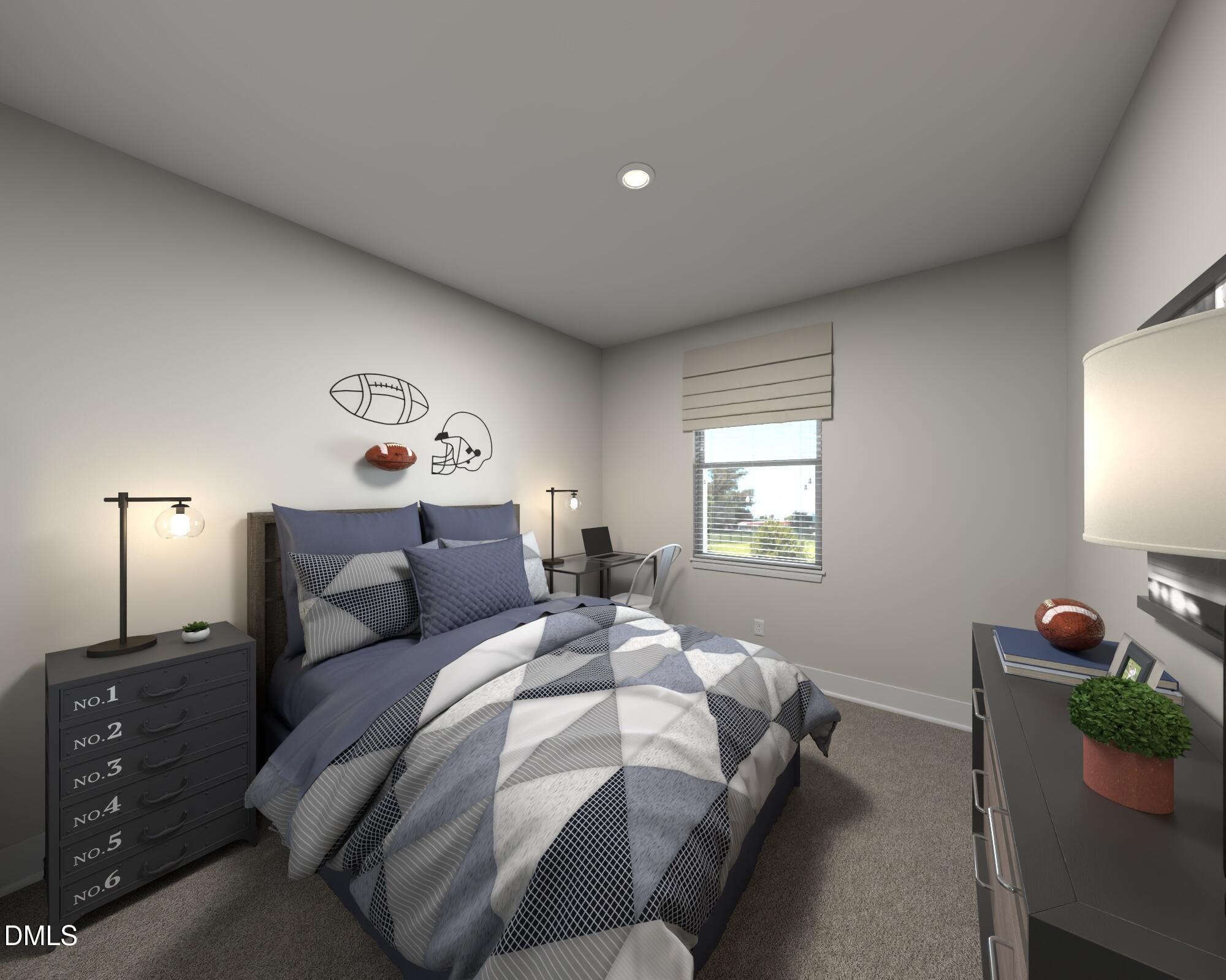 175 Field Sparrow Way Clayton, NC 27520 - Photo 10 of 13 a bedroom with a bed and a potted plant