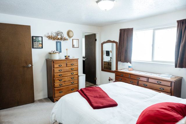 322 Bailey Creek Road Soda Springs, ID 83276 - Photo 12 of 32 Light-filled room featuring a broad window with dark-toned drapes, neutral wall paint, and light-colored carpeting