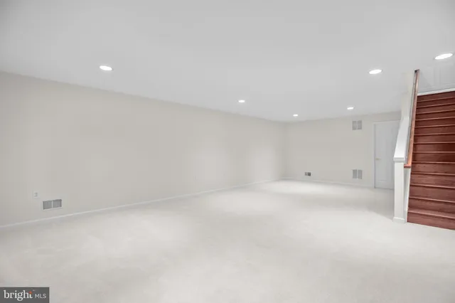 a view of a porch with wooden floor