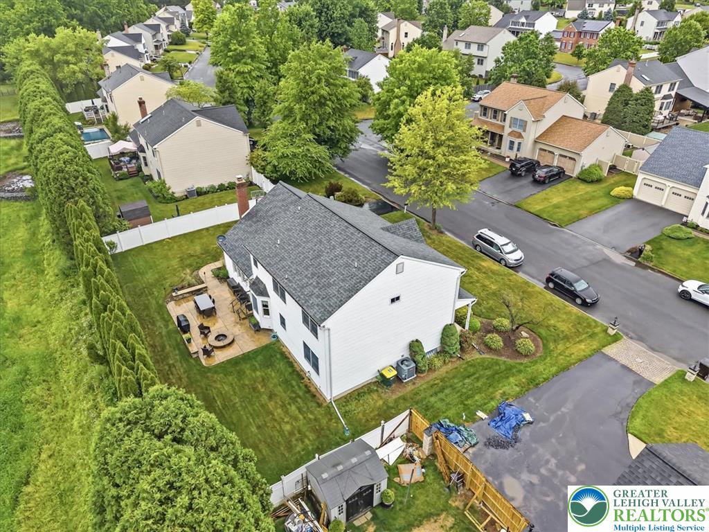 2011 Fieldview Drive Nazareth, PA 18064 - Photo 44 of 52 An aerial perspective reveals a private patio and ample yard space in a well-kept neighborhood.