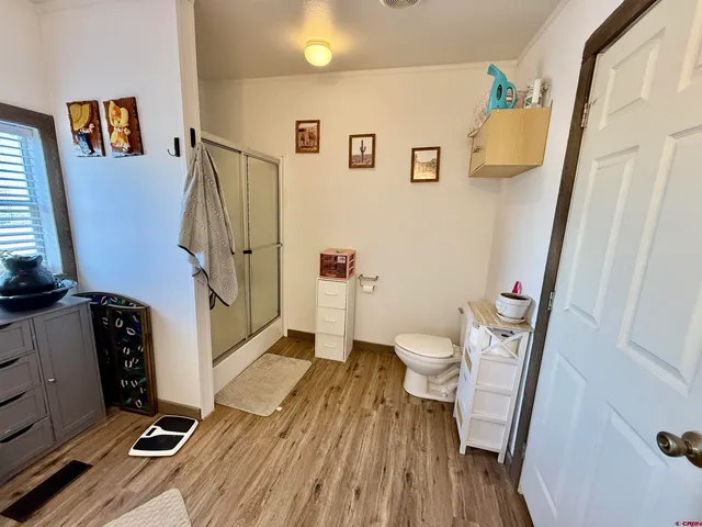 a bedroom with bed and a ceiling fan