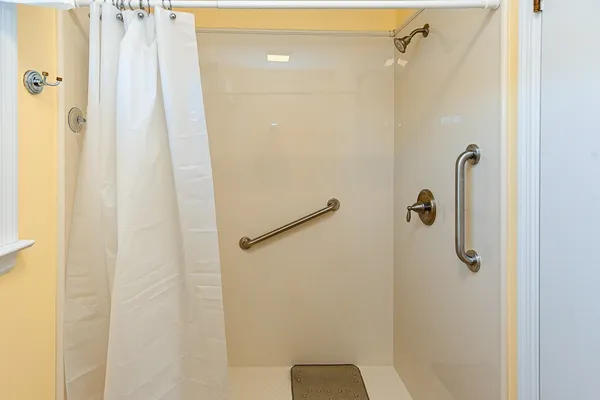 a bathroom with a shower