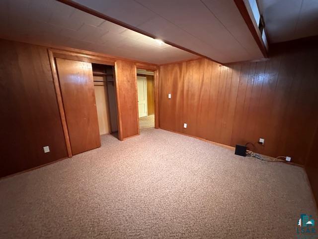 62 Elm Boulevard Babbitt, MN 55706 - Photo 20 of 21 Finished basement with wood walls and carpet