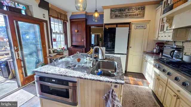 a living room with furniture and a couch