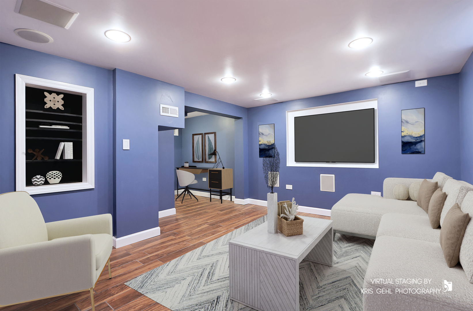 275 Harding Street Grayslake, IL 60030 - Photo 18 of 25 a living room with furniture and a flat screen tv