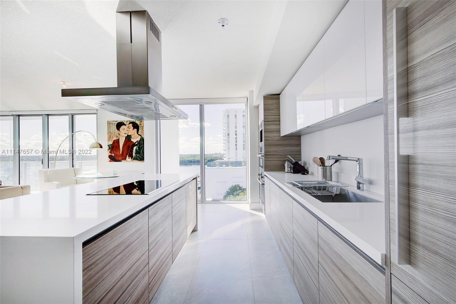 330 Sunny Isles Boulevard, Unit 5802 Sunny Isles Beach, FL 33160 - Photo 12 of 34 a kitchen with stainless steel appliances a sink and a stove