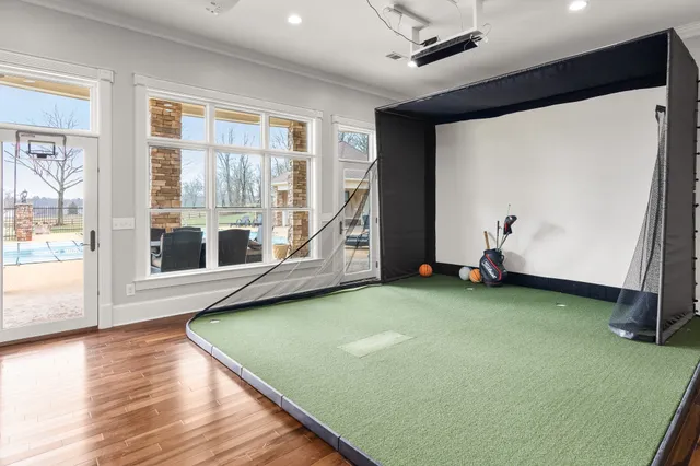 a view of a building with a swimming pool