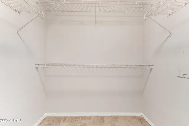 a view of small space with racks on the wall