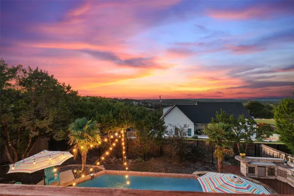 a view of a terrace with a garden