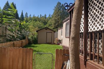 a view of backyard with green space