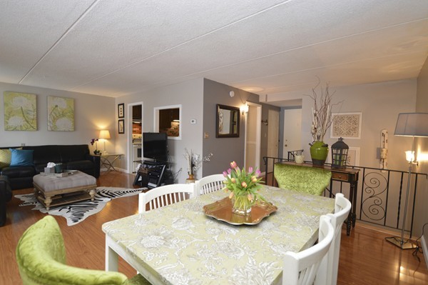 146 Marble Street, Unit 211 Stoneham, MA 02180 - Photo 8 of 20 a dining room with furniture and wooden floor