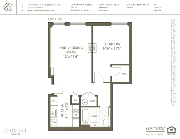 $685,000 | 625 New York Avenue, Unit 3K | Wingate